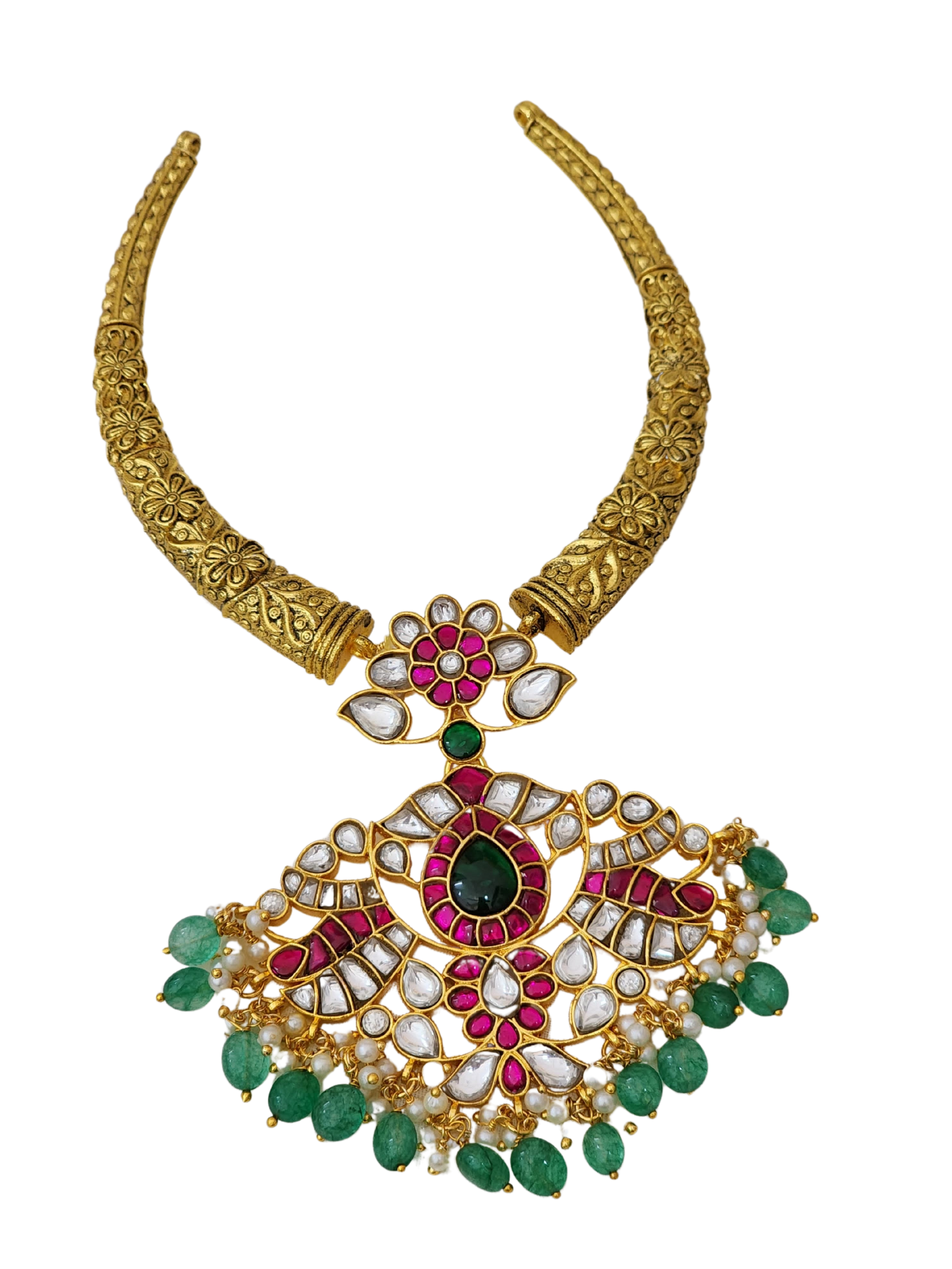 kante model jadau pendant set - No Earrings