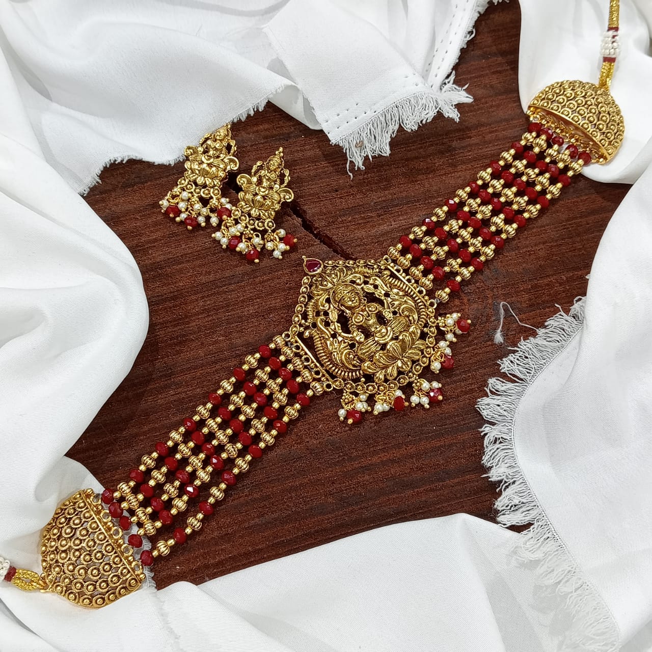Lakshmi Choker - Red beads
