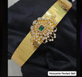 Medium Teens Size Waist Belt With Mossionite Stone Pendant in Center