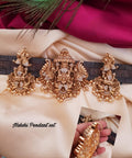 Nakshi Finish Heavy Lakshmi Pendant Set With Earrings