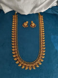 Traditional Mango Design Mala With Cute Jhumkas