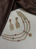 3 Layer CZ Stone necklace Set With Earrings