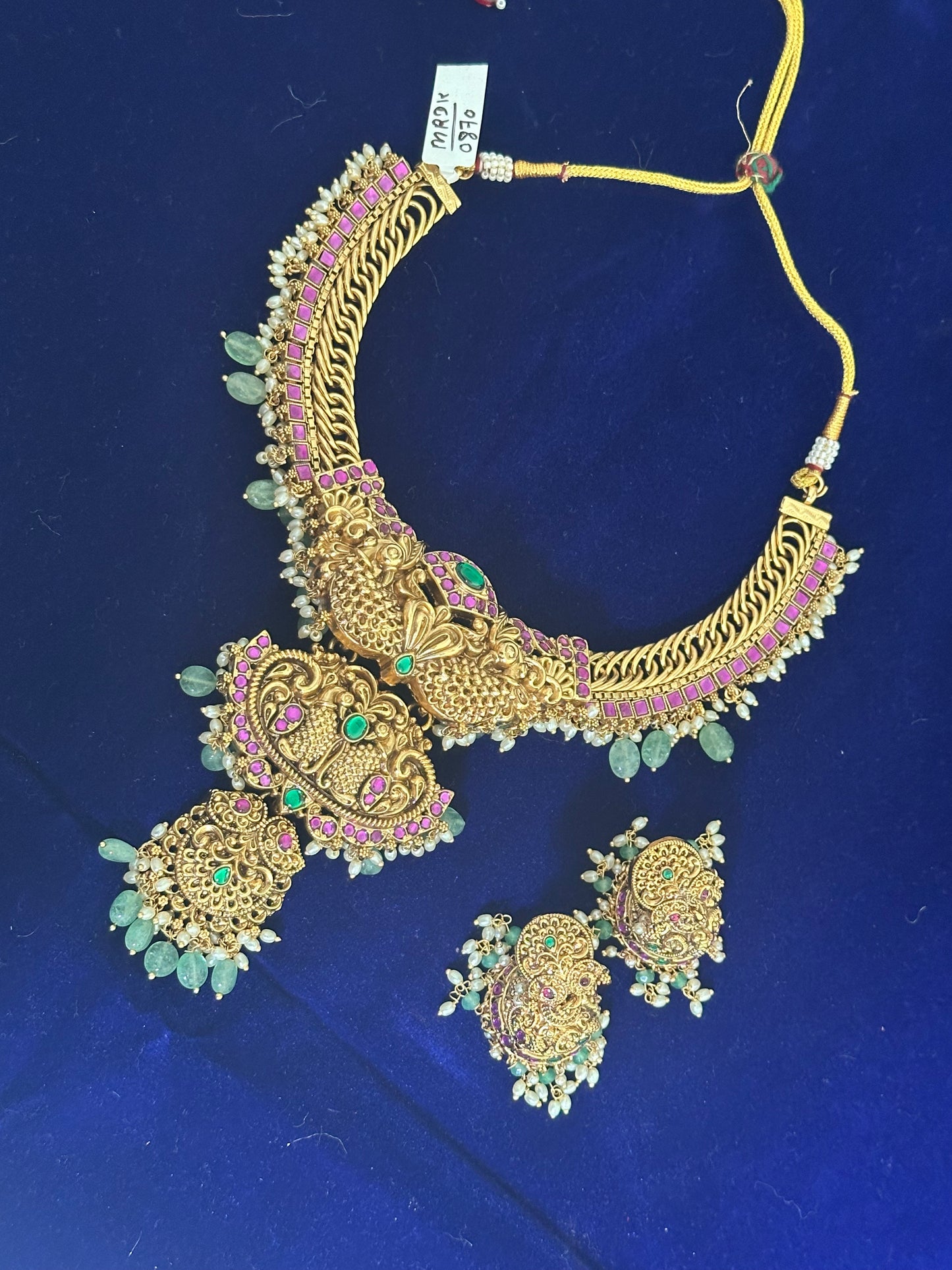 3 in 1 Jalebi Design, Jadau Necklace with Jhumkas