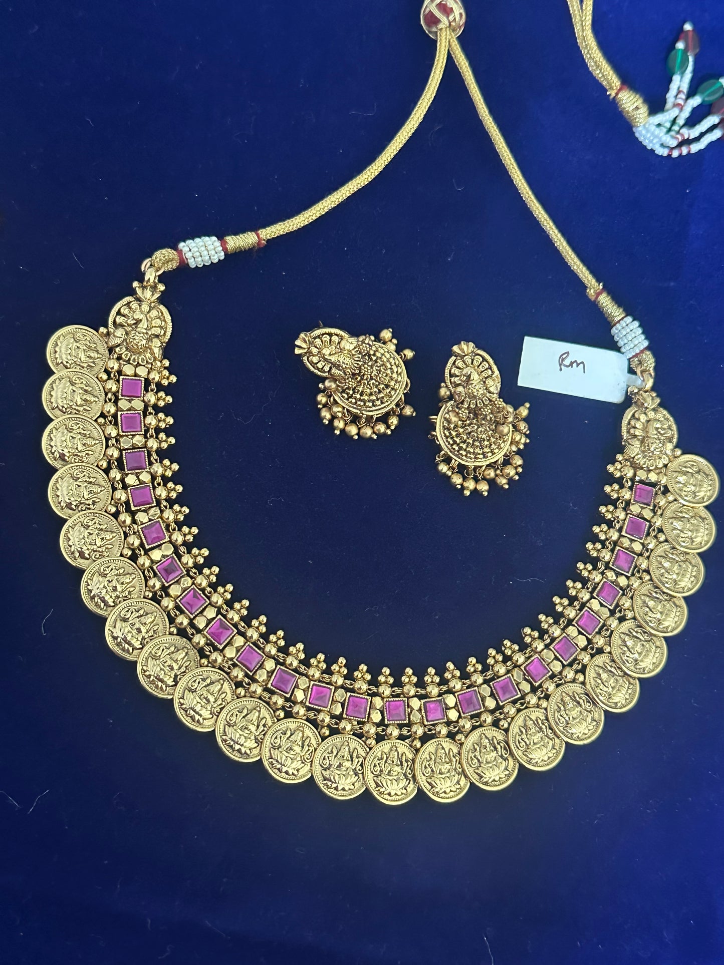 Kaasu Design Short  Jadau Necklace Set with Jhmukas