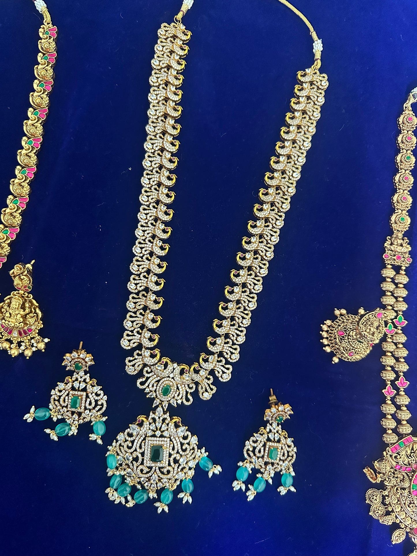 Long Haram with AD Stones and Jhumkas