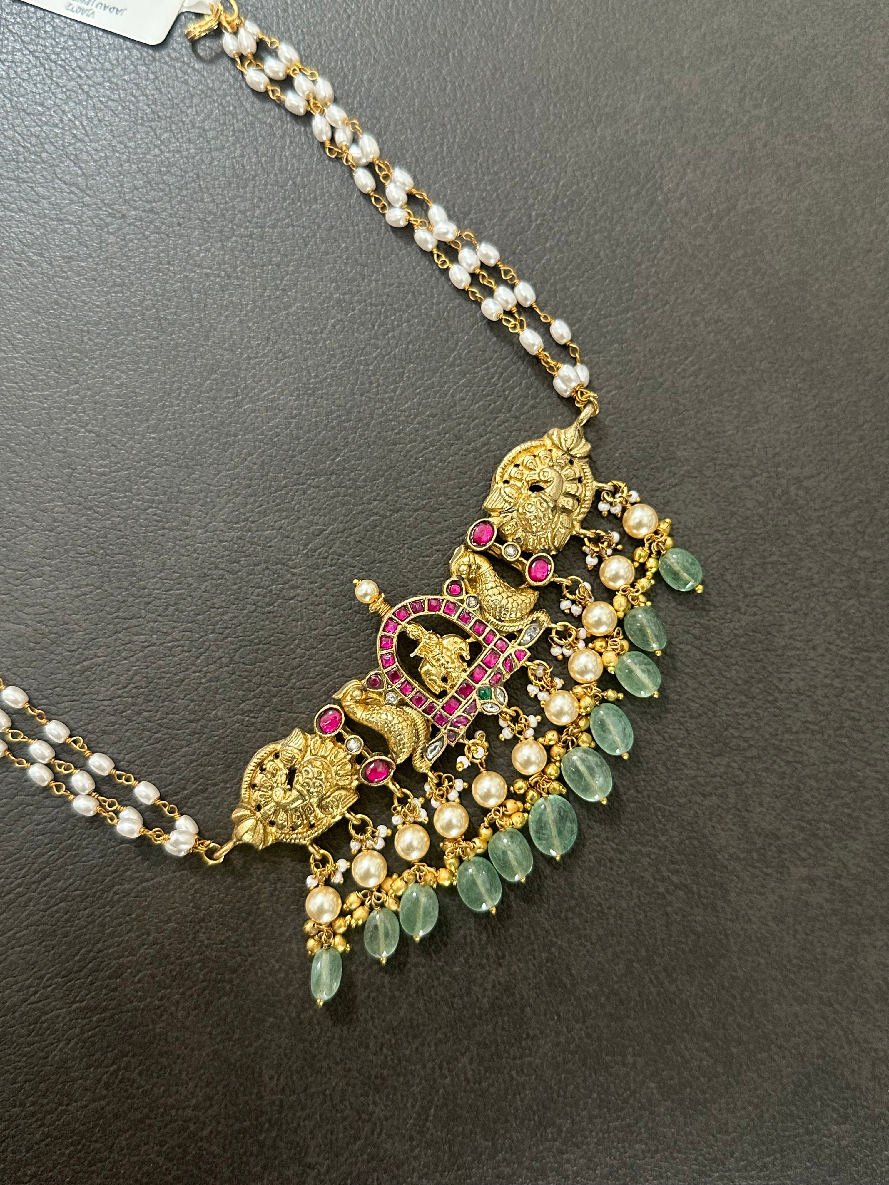 Jadau Kundan Pearls Choker Set- Krishna Design