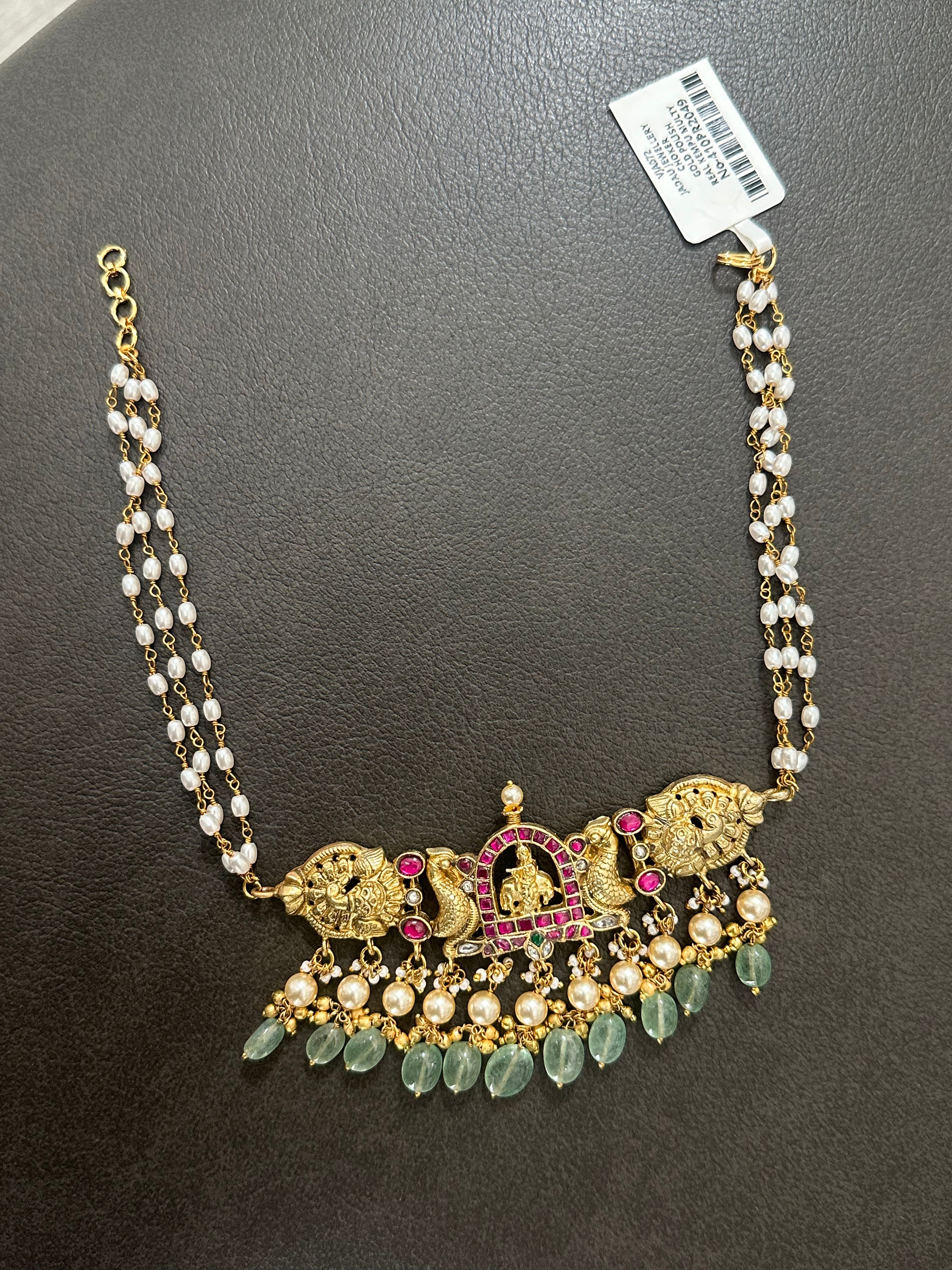 Jadau Kundan Pearls Choker Set- Krishna Design