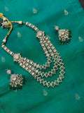 3 Layer Polki Kundan Set in Green with Earrings