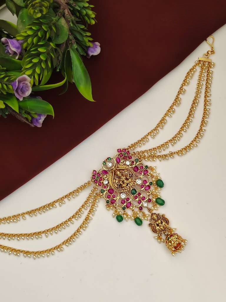 Jada Billa /Lakshmi Design Head Accessory With Pearl Chains