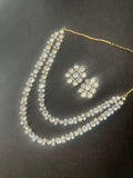Double Layer Polki Kundan Set With Studs