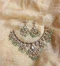 Mossionite Kundan Set with Beautiful Earrings