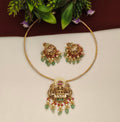 Lakshmi pendant Kante Set With Earrings