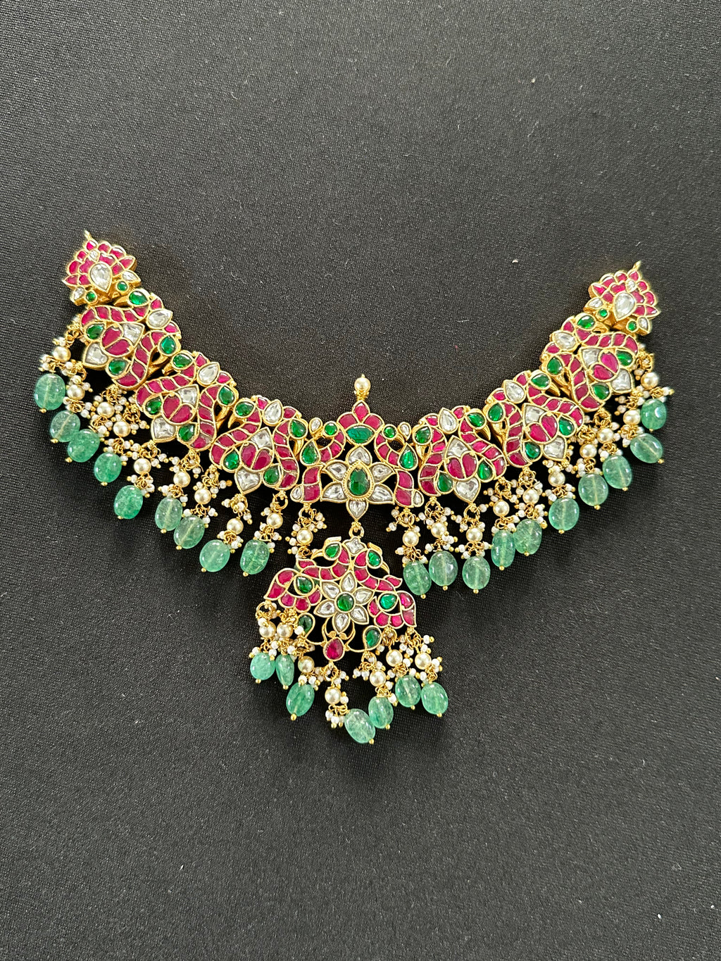 Peacock Design Multicolor Jadau Kundan Set