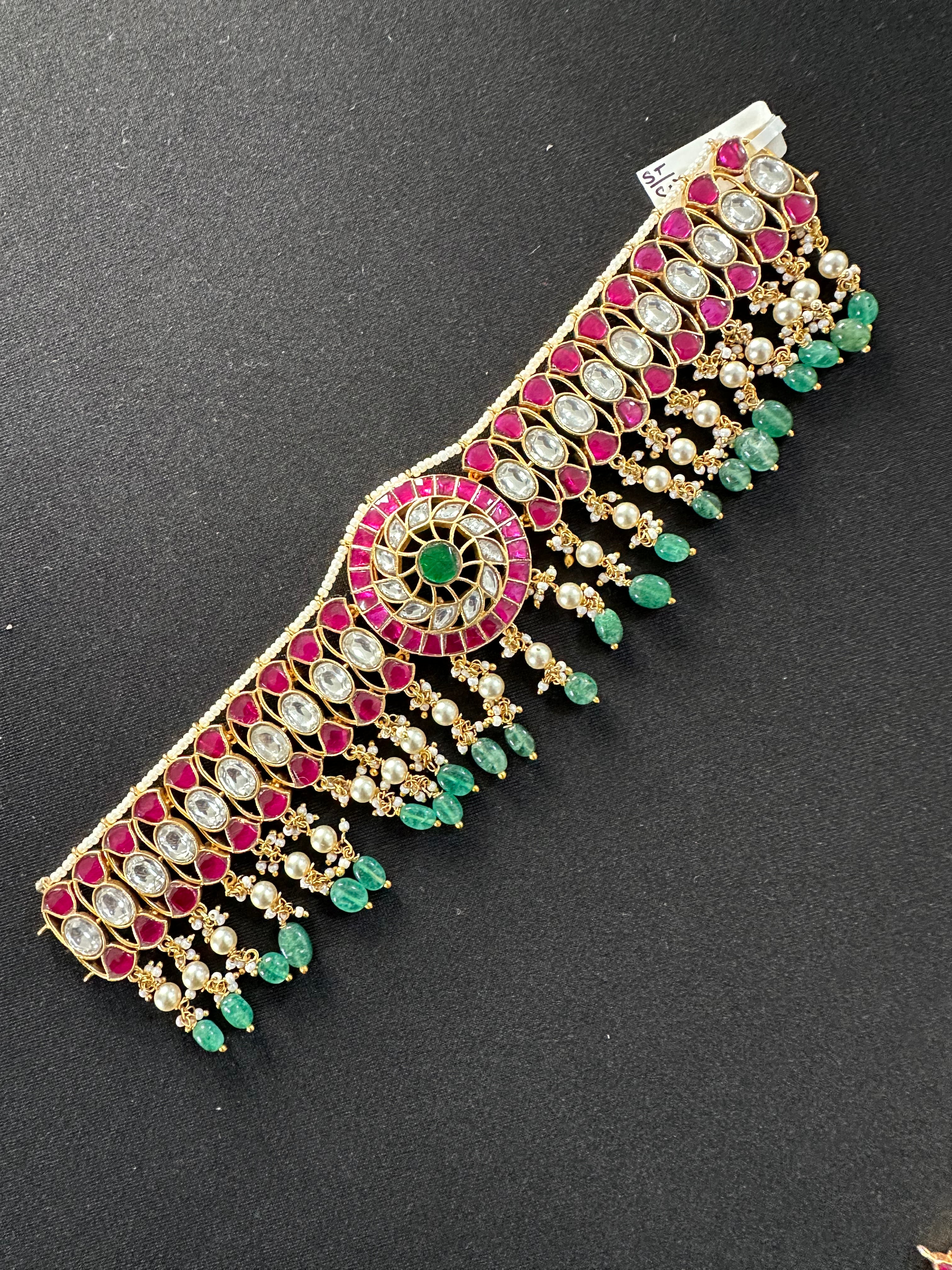 Jadau Kundan Multicolor Choker Set