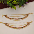 Multicolor stone And Pearl Ear Chains