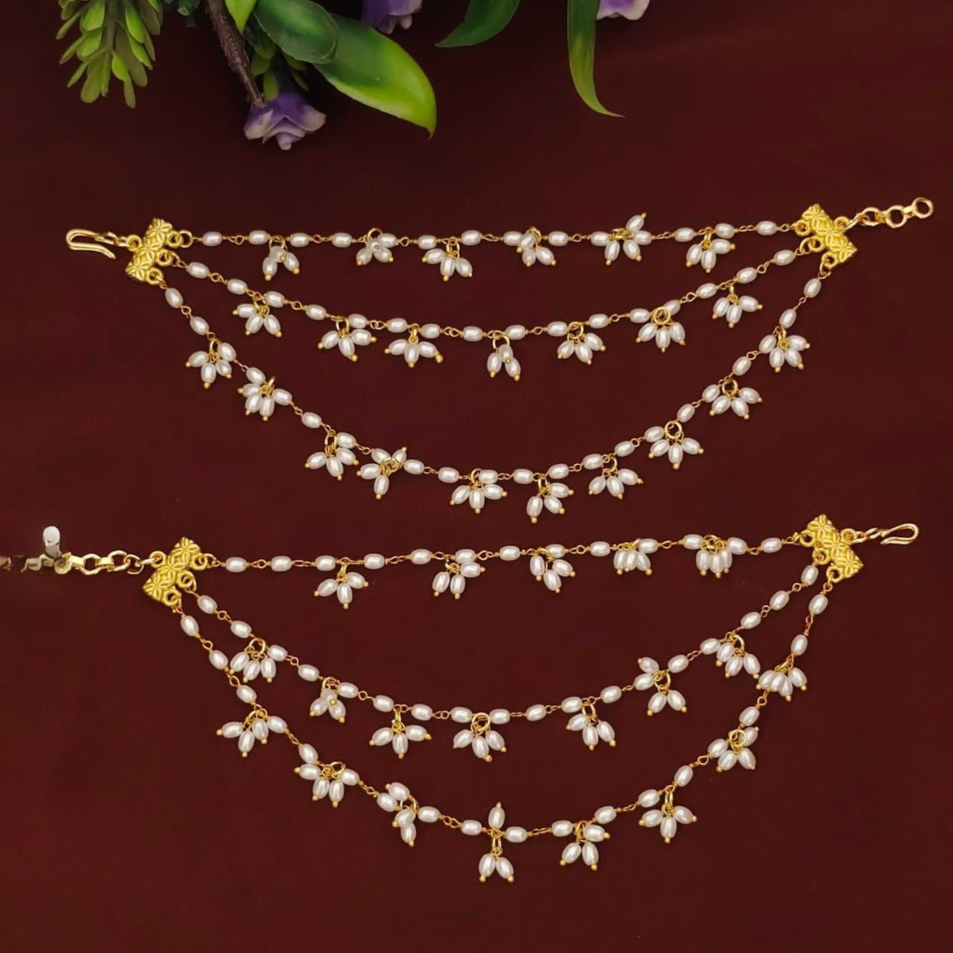 3 Layer Pearl Ear Chains