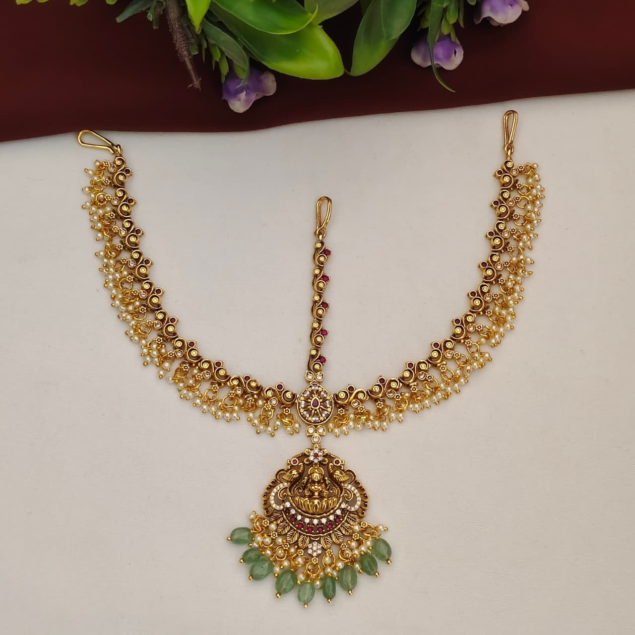 Lakshmi Design Head Accessory Tika With Pearls