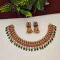 Hasli Design Nakshi Finish Necklace Set With Earrings