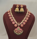 Jadau Kundan Coin Design Necklace with Jhumkas