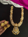 Cluster Pearls Long Necklace Set with Earrings