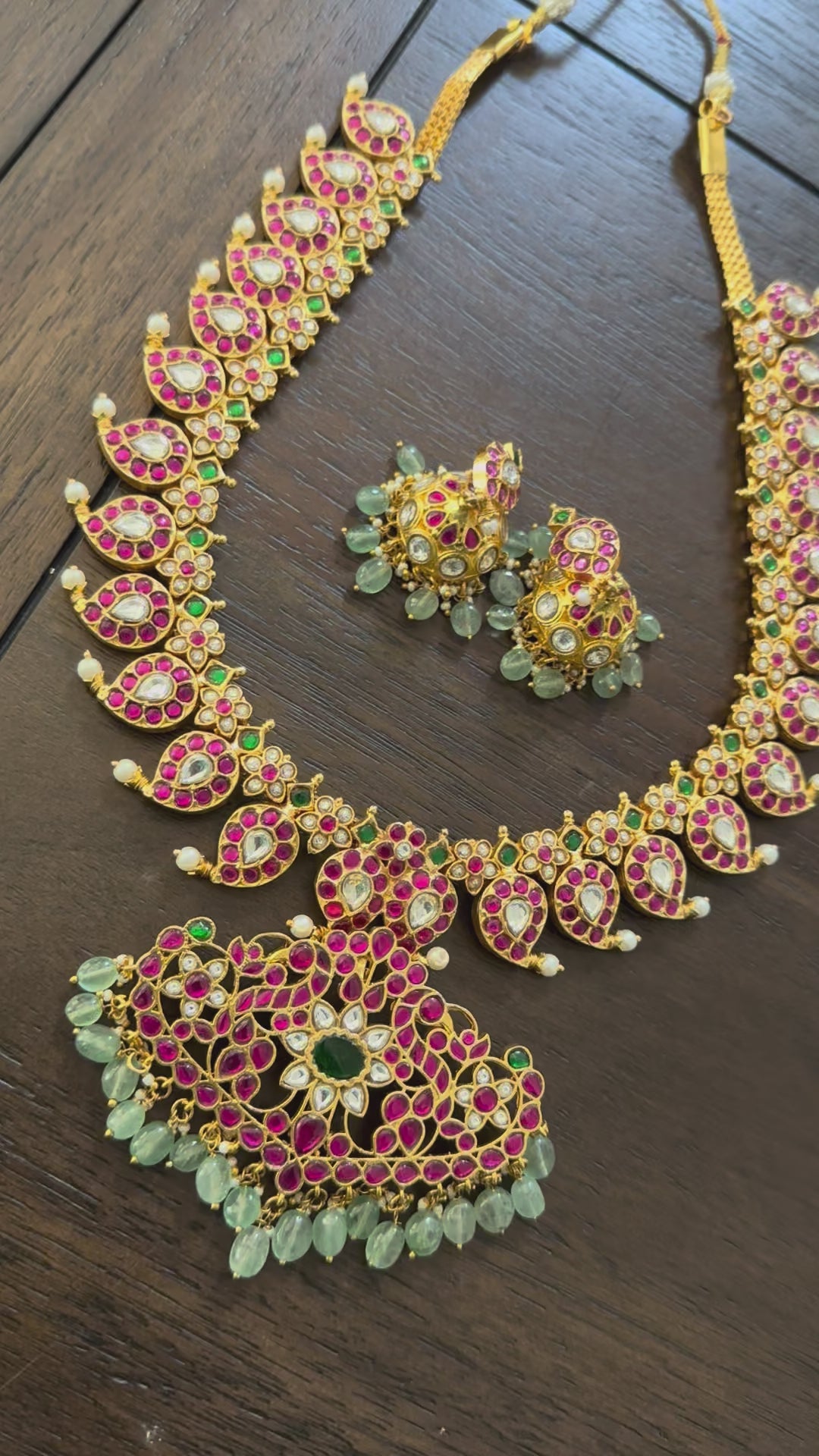 Jadau Kundan Mango Design Haram with Earrings