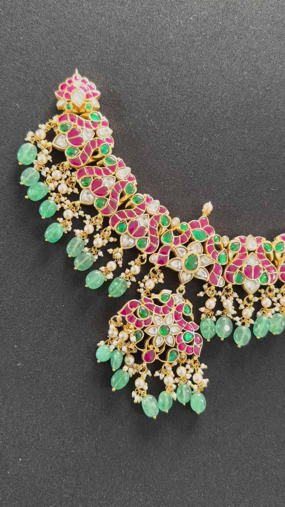 Peacock Design Multicolor Jadau Kundan Set